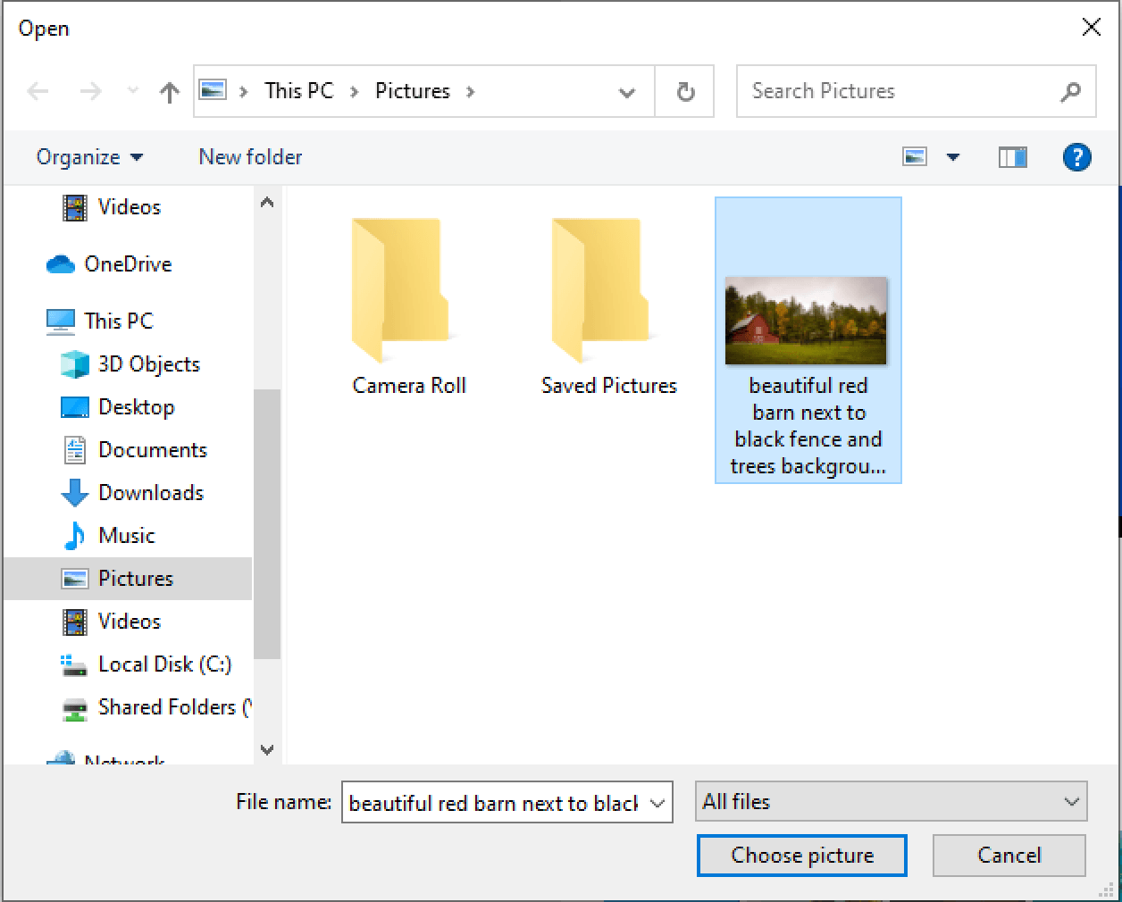 Windows 10 Choose Picture - Farm Bckground Wallpaper Pictures